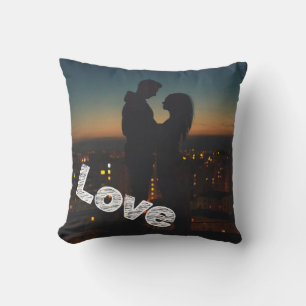 Gepersonaliseerde liefde typografie foto kussen