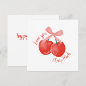 Gepersonaliseerde Liefde u Cherry veel kersen & bo Feestdagenkaart (Voorkant / Achterkant)