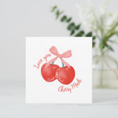 Gepersonaliseerde Liefde u Cherry veel kersen & bo Feestdagenkaart (Staand voorkant)