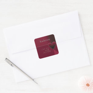 Gepersonaliseerde liefde u meer elke dag hart ontw vierkante sticker