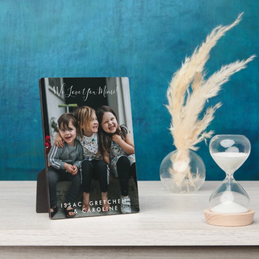 Gepersonaliseerde liefde U Mimi Foto handgeschreve Fotoplaat (Zijkant)