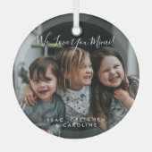 Gepersonaliseerde liefde U Mimi Foto handgeschreve Glas Ornament (Voorkant)