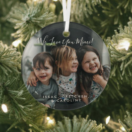 Gepersonaliseerde liefde U Mimi Foto handgeschreve Glas Ornament