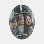 Gepersonaliseerde liefde U Mimi Foto handgeschreve Glas Ornament (Voorkant links)