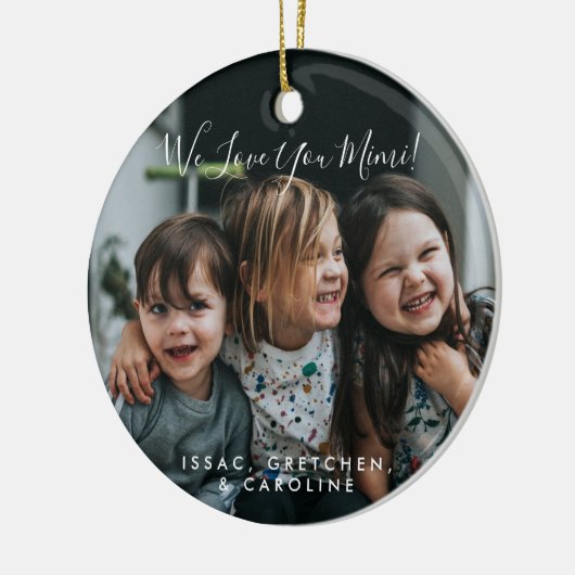 Gepersonaliseerde liefde U Mimi Foto handgeschreve Keramisch Ornament (Links)