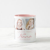 Gepersonaliseerde LIEFDE U NANA 4 Foto Roze Mok (Midden)