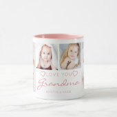 Gepersonaliseerde LIEFDE U OMA 4 Foto Roze Mok (Midden)