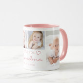 Gepersonaliseerde LIEFDE U OMA 4 Foto Roze Mok (Voorkant rechts)