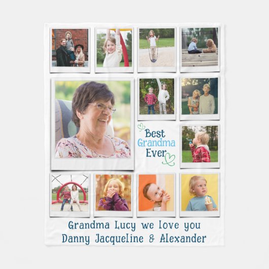 Gepersonaliseerde liefde u oma foto fleece deken (Voorkant)