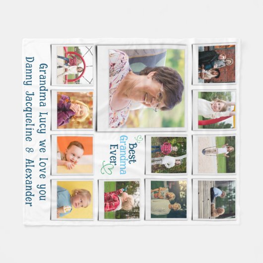 Gepersonaliseerde liefde u oma foto fleece deken (Voorkant (Horizontaal))