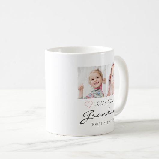 Gepersonaliseerde LIEFDE U OMA Handgeschreven 2 Fo Koffiemok (Voorkant rechts)