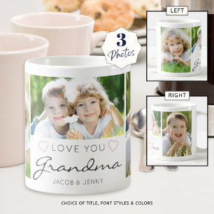 Gepersonaliseerde LIEFDE U OMA Handgeschreven 3 Fo Koffiemok