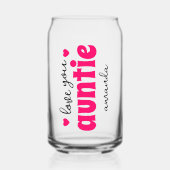 Gepersonaliseerde liefde u tante naam blikvorm glas (Voorkant)