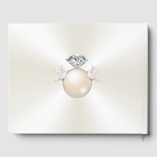 Gepersonaliseerde Liefde Vogel Elegante Trouwgast  Gastenboek (Achterkant)