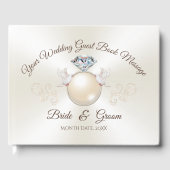 Gepersonaliseerde Liefde Vogel Elegante Trouwgast  Gastenboek (Voorkant)