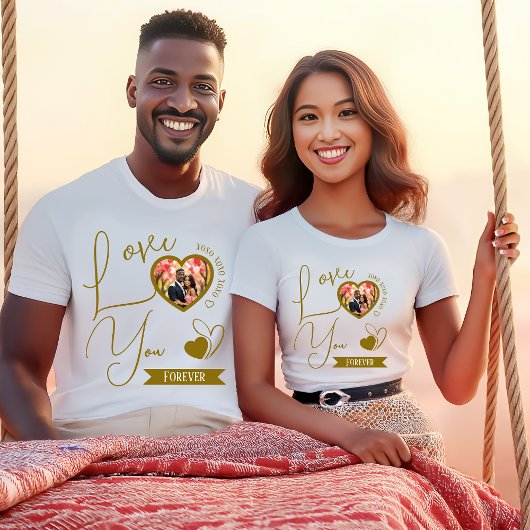 Gepersonaliseerde liefde voor altijd Valentijnsdag T-shirt