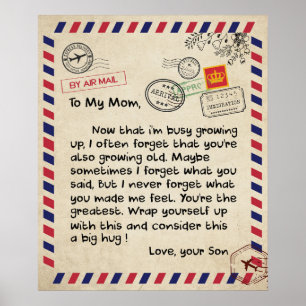 Gepersonaliseerde liefde voor mijn moeder bank, poster