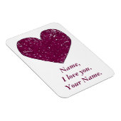 Gepersonaliseerde liefdesboodschap Kant Hartmagnet Magneet (Rechterzijde)