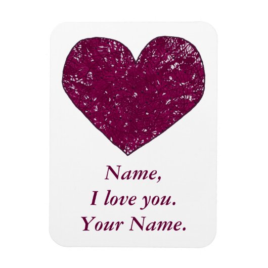 Gepersonaliseerde liefdesboodschap Kant Hartmagnet Magneet (Verticaal)