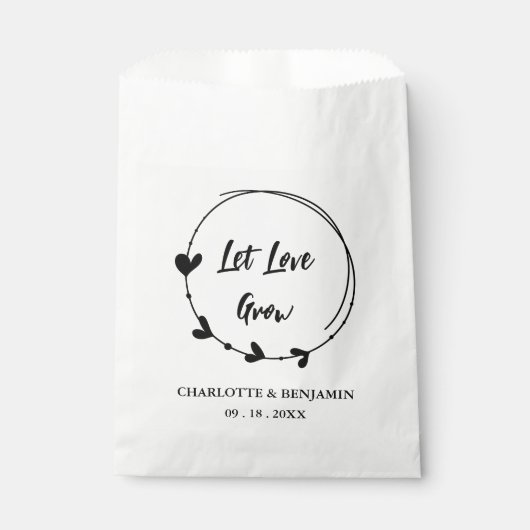 Gepersonaliseerde liefdesgroei bruiloft bedankzakje (Voorkant)