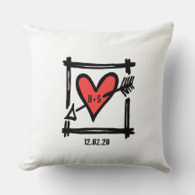 Gepersonaliseerde liefdeshartrennis Gift Cushion