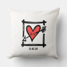 Gepersonaliseerde liefdeshartrennis Gift Cushion Kussen
