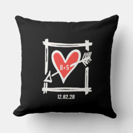 Gepersonaliseerde liefdeshartrennis Gift Cushion Kussen