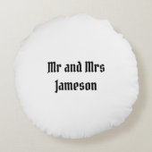 Gepersonaliseerde liefdeshartrennis Gift Cushion Rond Kussen (Achterkant)