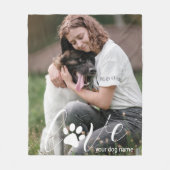 Gepersonaliseerde Liefdespoot, Print Hondenliefheb Fleece Deken (Voorkant)