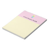 Gepersonaliseerde liefdesroze papegaaiachel notitieblok (Linkerzijde)