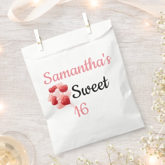 Gepersonaliseerde liefhebber 16-jarige handtassen bedankzakje (Geknipt)
