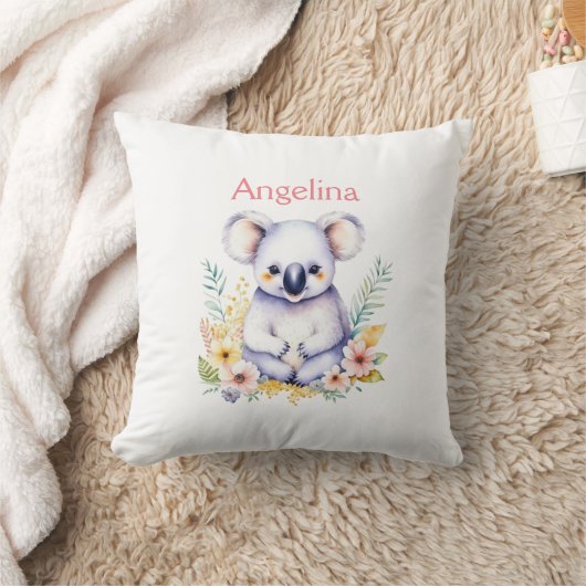 Gepersonaliseerde lieve baby meisje koala Beer Kussen (Deken)