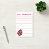 Gepersonaliseerde lieveheersbeestje Post It Notes  (Kantoor)