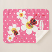 Gepersonaliseerde lieveheersbeestjes lieveheersbee sherpa deken (Voorkant (horizontaal))