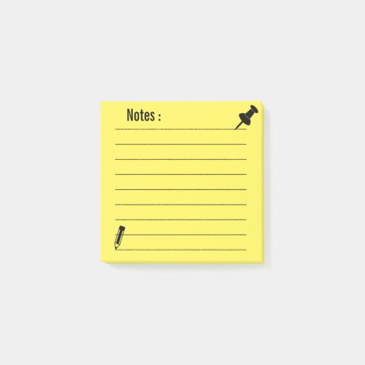 Gepersonaliseerde Lijnschool Gele Post-it Notities Post-it® Notes (Voorkant)