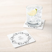 Gepersonaliseerde lijntekening bloem minimalist kartonnen onderzetters (Insitu)