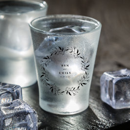 Gepersonaliseerde lijntekening bloem minimalist shot glas