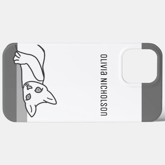 Gepersonaliseerde lijntekening Kitty Cat Case-Mate iPhone Case (Achterkant (horizontaal))