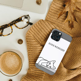 Gepersonaliseerde lijntekening Kitty Cat Case-Mate iPhone Case