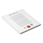 Gepersonaliseerde lijst met groenten en appels notitieblok (Schuin)
