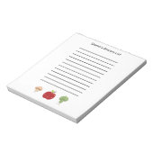 Gepersonaliseerde lijst met groenten en appels notitieblok (Linkerzijde)