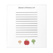 Gepersonaliseerde lijst met groenten en appels notitieblok (Voorkant)