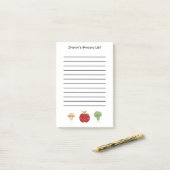 Gepersonaliseerde lijst met groenten en appels post-it® notes (Op bureau)