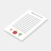 Gepersonaliseerde lijst met groenten en appels post-it® notes (Schuin)