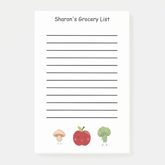 Gepersonaliseerde lijst met groenten en appels post-it® notes (Voorkant)