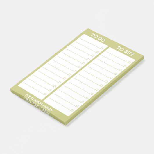 Gepersonaliseerde lijst - om te doen, om te kopen  post-it® notes (Schuin)