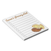 Gepersonaliseerde lijst van kippenvlees en wafels notitieblok (Schuin)
