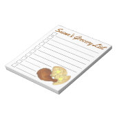 Gepersonaliseerde lijst van kippenvlees en wafels notitieblok (Linkerzijde)