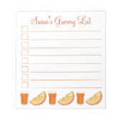 Gepersonaliseerde lijst van Oranje sap Notitieblok (Voorkant)