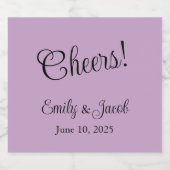 Gepersonaliseerde Lila champagneetiketten Sparkling Wijnetiket (Enkel label)